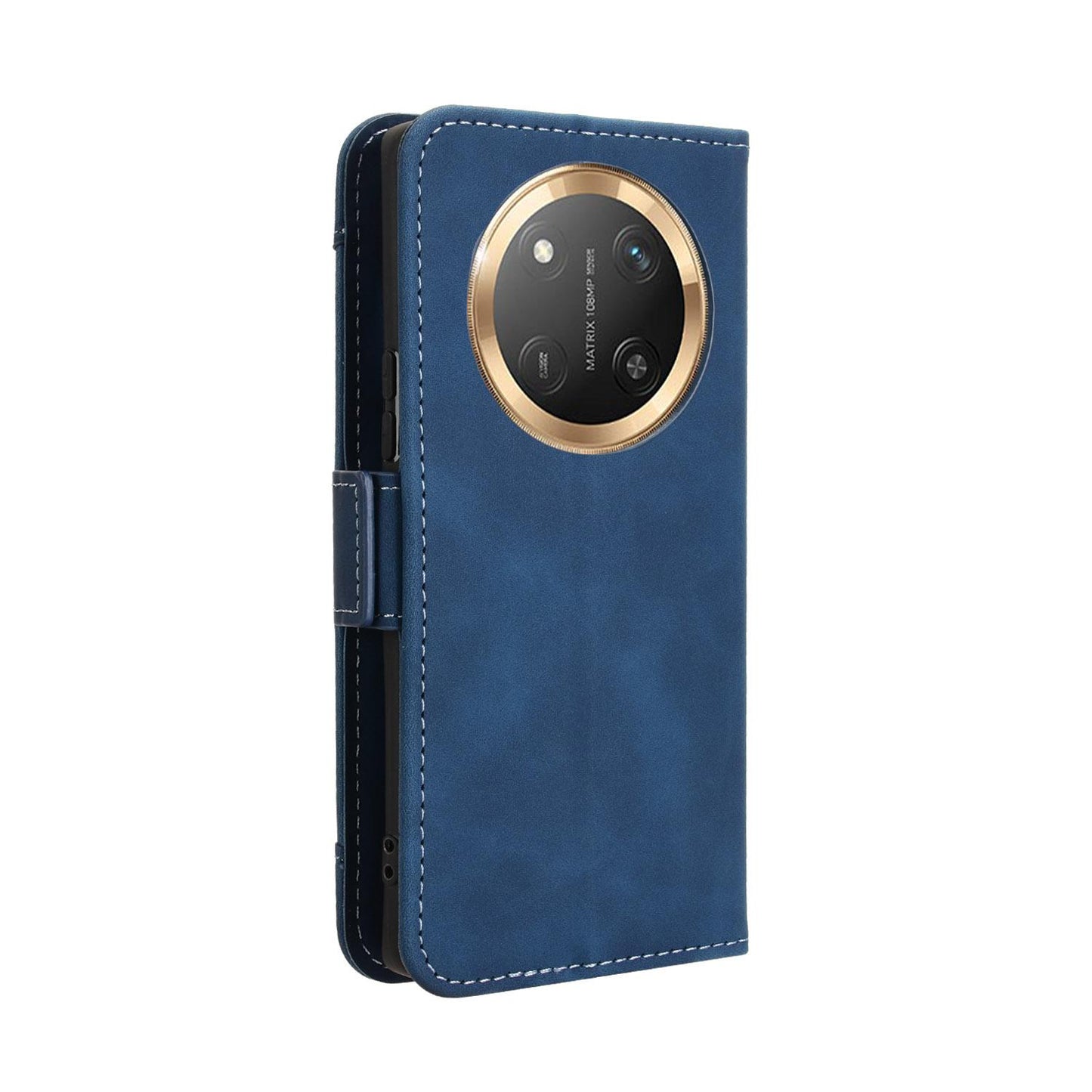 Honor X60 Pro 5G Skin Feel PU Leather Wallet Phone Case with Card Slots, Cash Pocket, Magnetic Closure, Built-In Stand, Full Protection TPU Cover