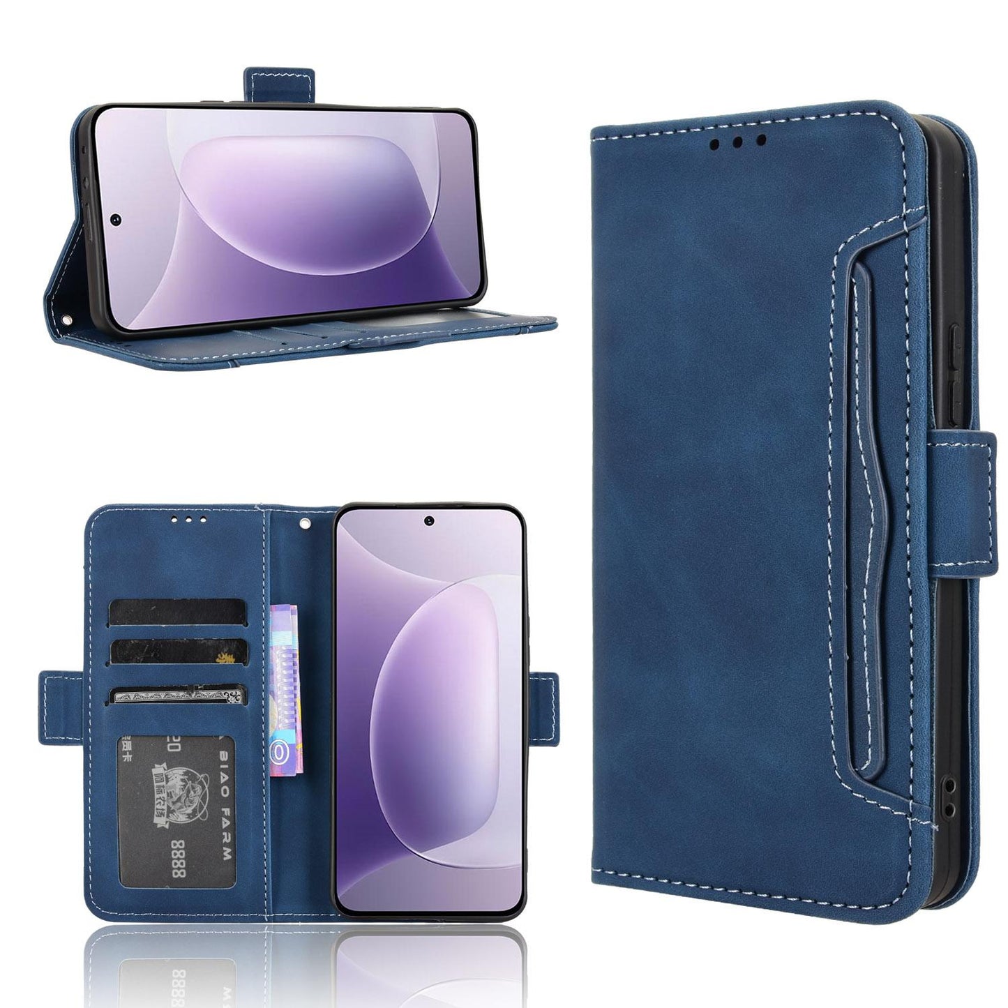 Honor 300 5G Skin Feel PU Leather Wallet Phone Case with Card Slots, Cash Pocket, Magnetic Closure, Built-In Stand, Full Protection TPU Cover