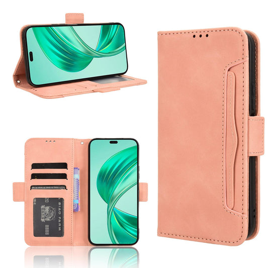 Honor X8c 4G Skin Feel PU Leather Wallet Phone Case with Card Slots, Cash Pocket, Magnetic Closure, Built-In Stand, Full Protection TPU Cover