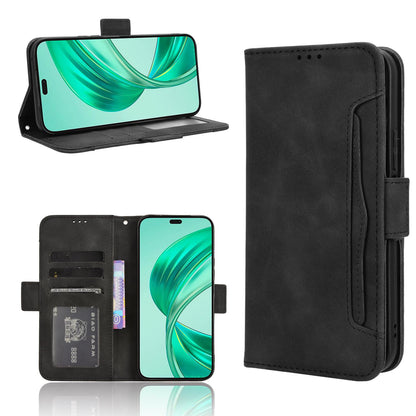 Honor X8c 4G Skin Feel PU Leather Wallet Phone Case with Card Slots, Cash Pocket, Magnetic Closure, Built-In Stand, Full Protection TPU Cover