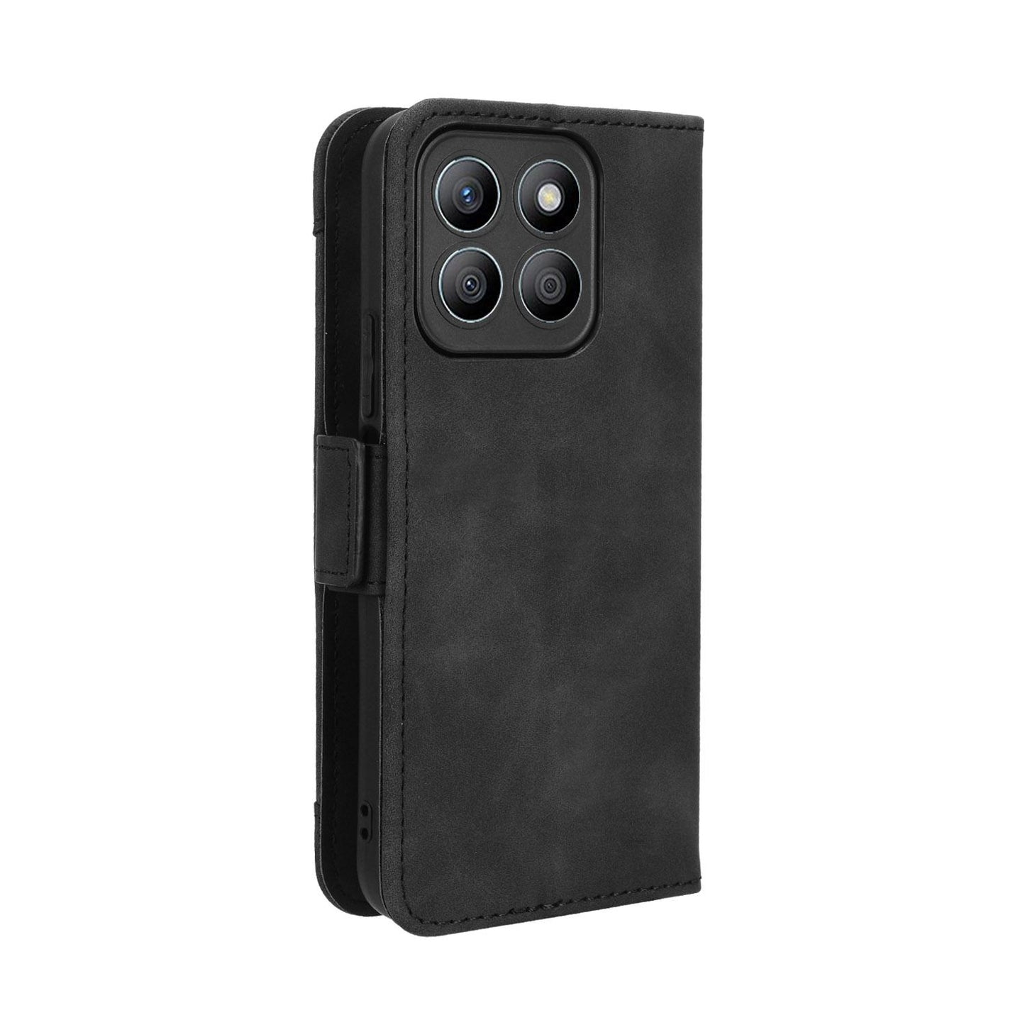 Honor X8c 4G Skin Feel PU Leather Wallet Phone Case with Card Slots, Cash Pocket, Magnetic Closure, Built-In Stand, Full Protection TPU Cover