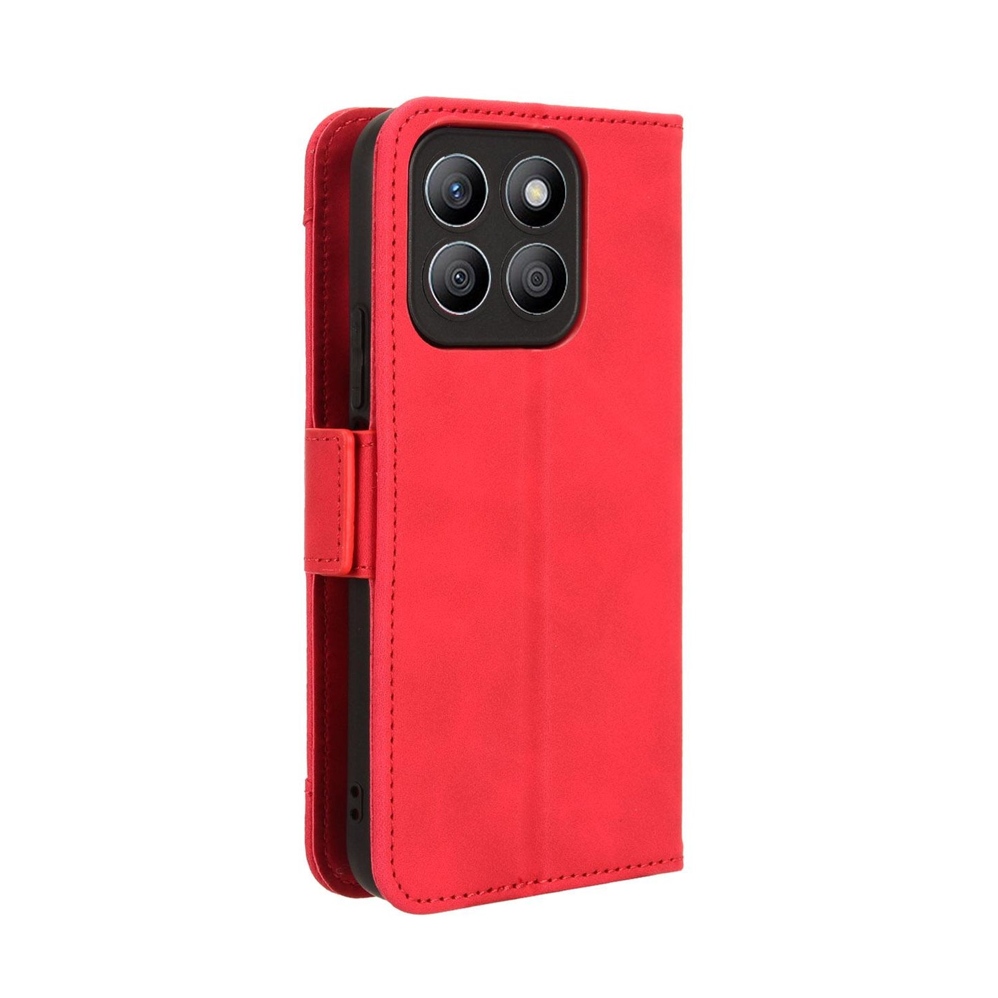 Honor X8c 4G Skin Feel PU Leather Wallet Phone Case with Card Slots, Cash Pocket, Magnetic Closure, Built-In Stand, Full Protection TPU Cover