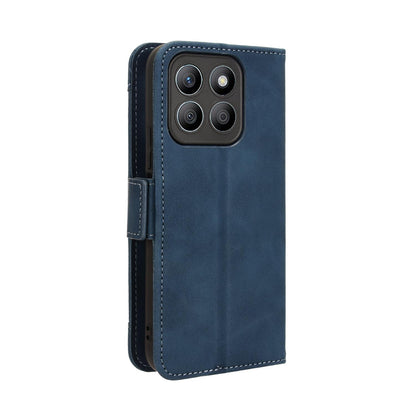Honor X8c 4G Skin Feel PU Leather Wallet Phone Case with Card Slots, Cash Pocket, Magnetic Closure, Built-In Stand, Full Protection TPU Cover