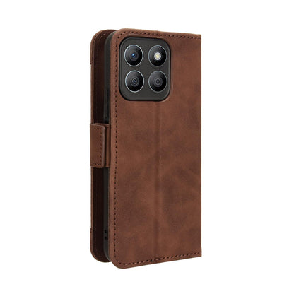 Honor X8c 4G Skin Feel PU Leather Wallet Phone Case with Card Slots, Cash Pocket, Magnetic Closure, Built-In Stand, Full Protection TPU Cover