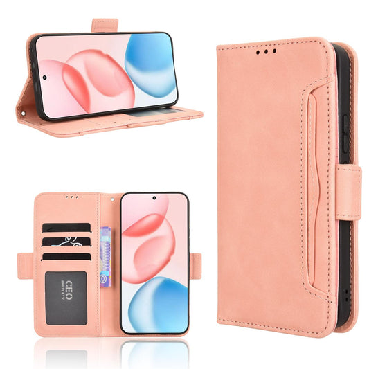 Honor 400 156.5mm Skin Feel PU Leather Wallet Phone Case with Card Slots, Cash Pocket, Magnetic Closure, Built-In Stand, Full Protection TPU Cover