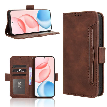 Honor 400 156.5mm Skin Feel PU Leather Wallet Phone Case with Card Slots, Cash Pocket, Magnetic Closure, Built-In Stand, Full Protection TPU Cover