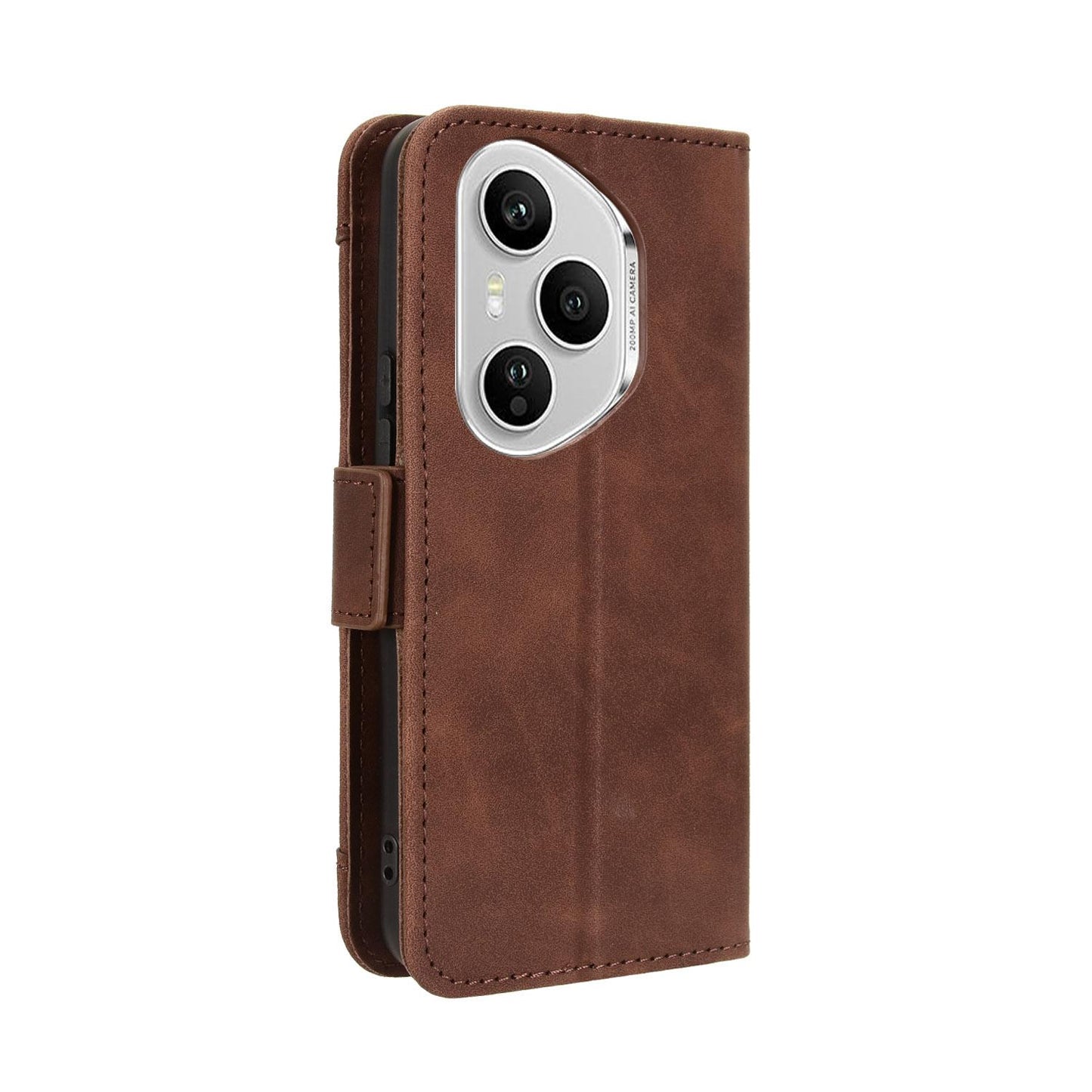 Honor 400 Pro 160.8mm Skin Feel PU Leather Wallet Phone Case with Card Slots, Cash Pocket, Magnetic Closure, Built-In Stand, Full Protection TPU Cover