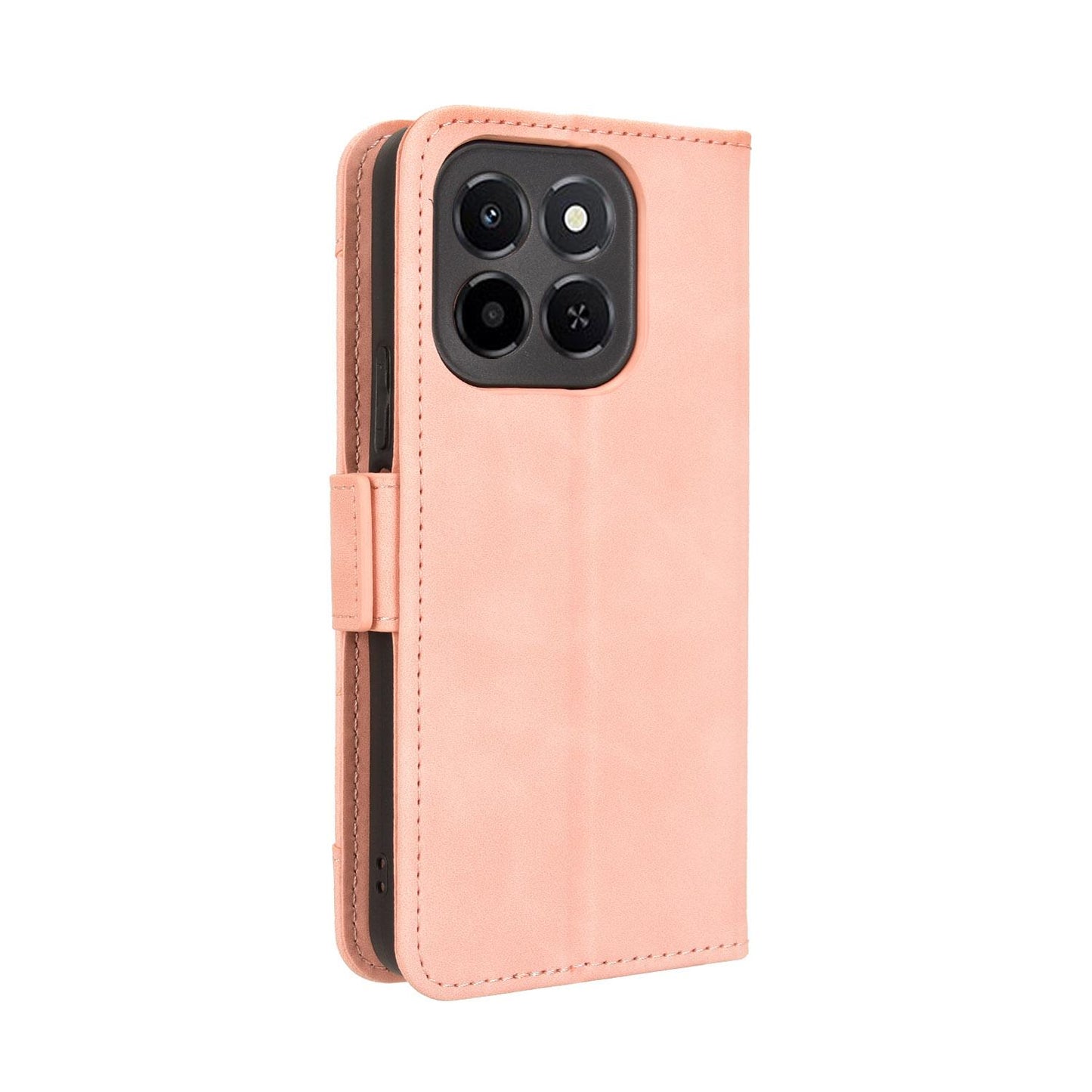 Honor X6c 4G Skin Feel PU Leather Wallet Phone Case with Card Slots, Cash Pocket, Magnetic Closure, Built-In Stand, Full Protection TPU Cover
