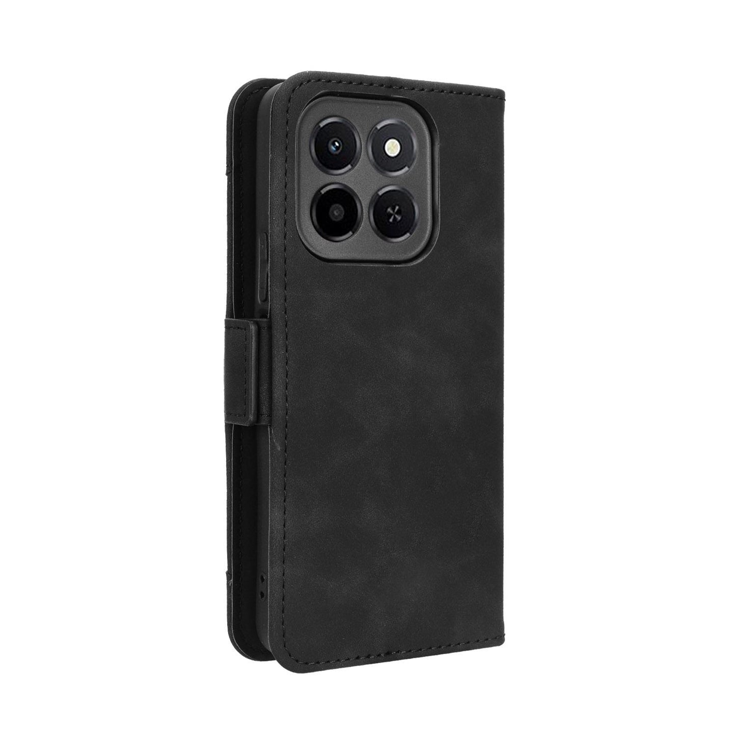 Honor X6c 4G Skin Feel PU Leather Wallet Phone Case with Card Slots, Cash Pocket, Magnetic Closure, Built-In Stand, Full Protection TPU Cover