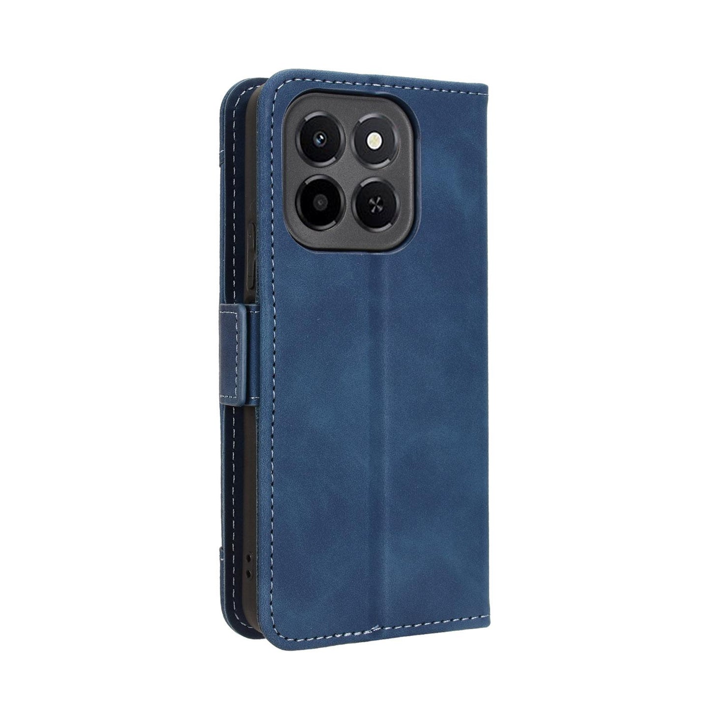 Honor X6c 4G Skin Feel PU Leather Wallet Phone Case with Card Slots, Cash Pocket, Magnetic Closure, Built-In Stand, Full Protection TPU Cover