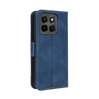 Honor X6c 4G Skin Feel PU Leather Wallet Phone Case with Card Slots, Cash Pocket, Magnetic Closure, Built-In Stand, Full Protection TPU Cover