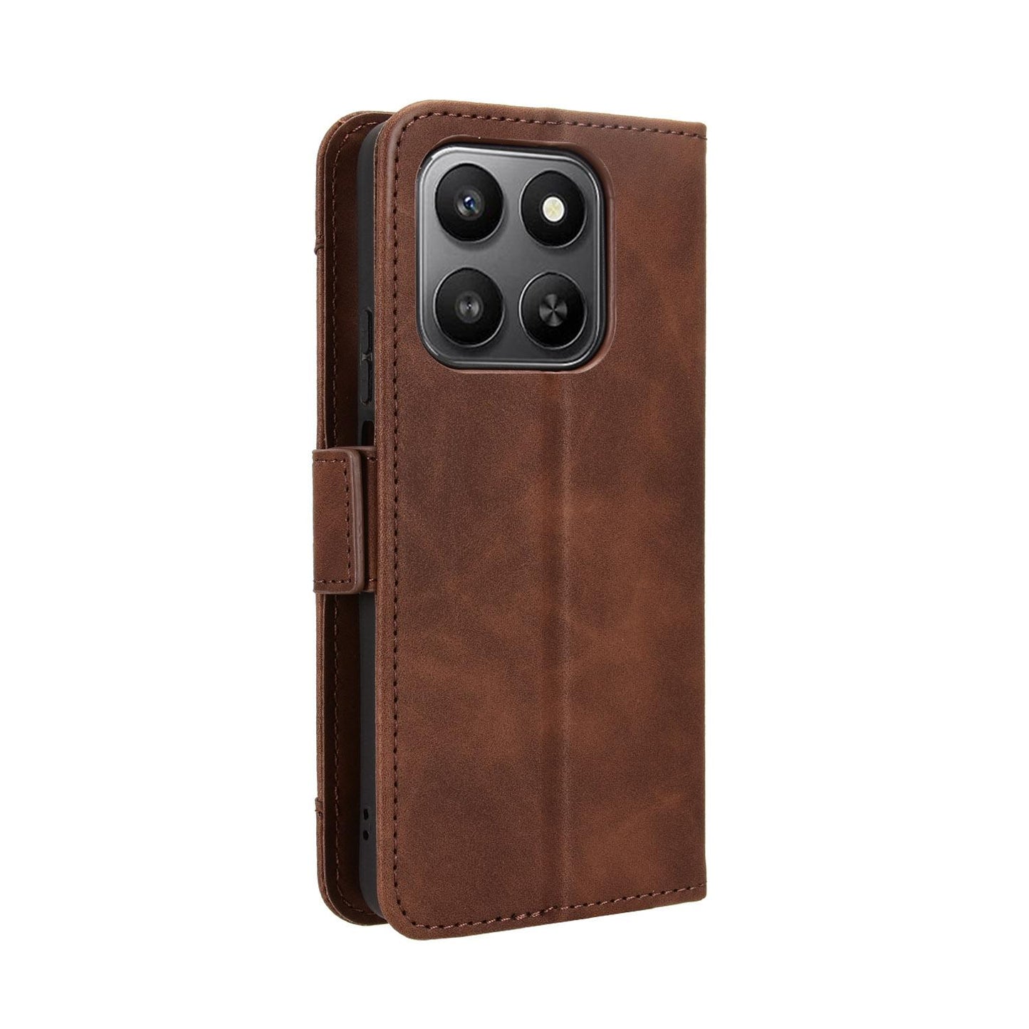 Honor 400 Smart 5G Skin Feel PU Leather Wallet Phone Case with Card Slots, Cash Pocket, Magnetic Closure, Built-In Stand, Full Protection TPU Cover