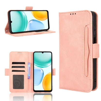 Honor X5c Plus 4G Skin Feel PU Leather Wallet Phone Case with Card Slots, Cash Pocket, Magnetic Closure, Built-In Stand, Full Protection TPU Cover