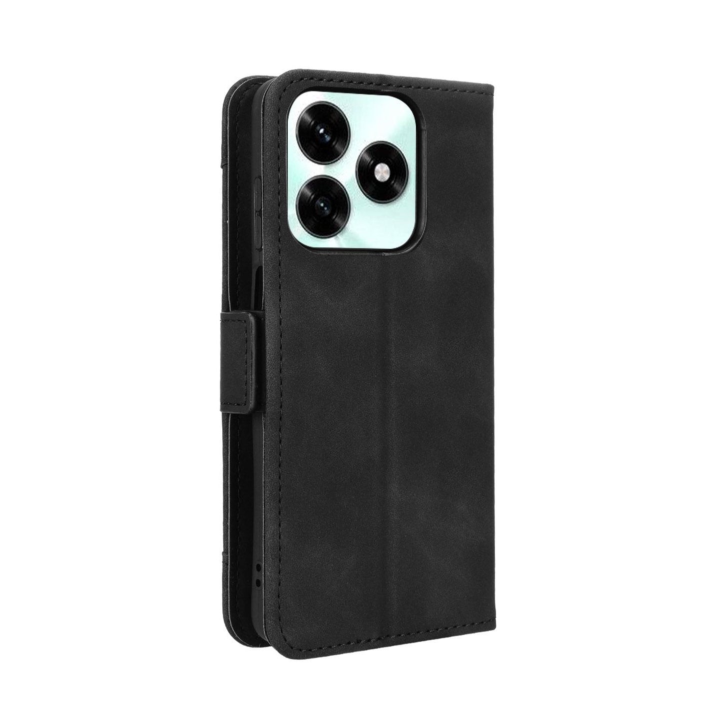 Honor X5c Plus 4G Skin Feel PU Leather Wallet Phone Case with Card Slots, Cash Pocket, Magnetic Closure, Built-In Stand, Full Protection TPU Cover