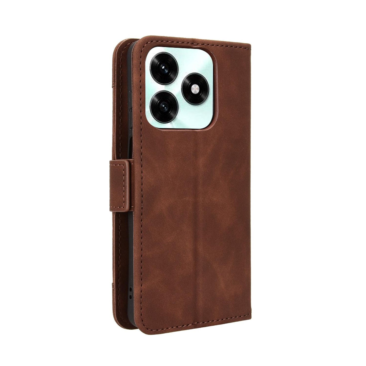 Honor X5c Plus 4G Skin Feel PU Leather Wallet Phone Case with Card Slots, Cash Pocket, Magnetic Closure, Built-In Stand, Full Protection TPU Cover
