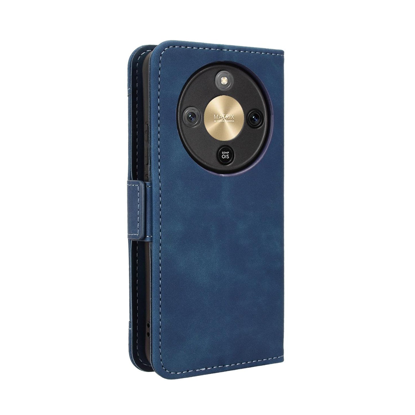 Honor X70 5G Skin Feel PU Leather Wallet Phone Case with Card Slots, Cash Pocket, Magnetic Closure, Built-In Stand, Full Protection TPU Cover