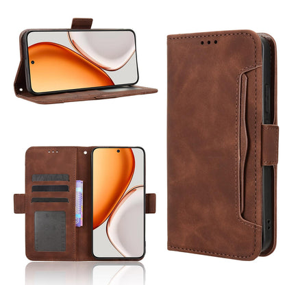 Honor X70 5G Skin Feel PU Leather Wallet Phone Case with Card Slots, Cash Pocket, Magnetic Closure, Built-In Stand, Full Protection TPU Cover