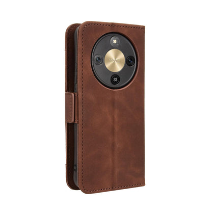 Honor X70 5G Skin Feel PU Leather Wallet Phone Case with Card Slots, Cash Pocket, Magnetic Closure, Built-In Stand, Full Protection TPU Cover