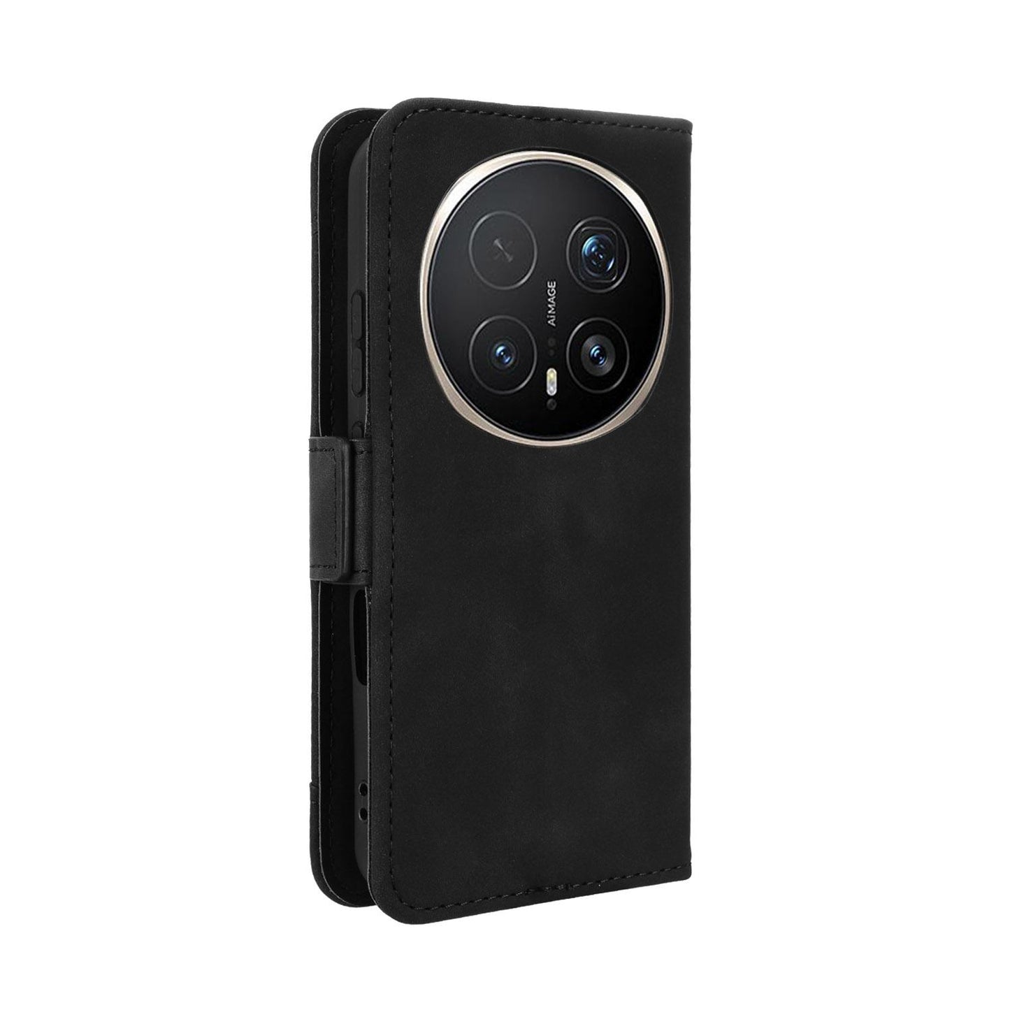 Honor Magic8 Pro Skin Feel PU Leather Wallet Phone Case with Card Slots, Cash Pocket, Magnetic Closure, Built-In Stand, Full Protection TPU Cover