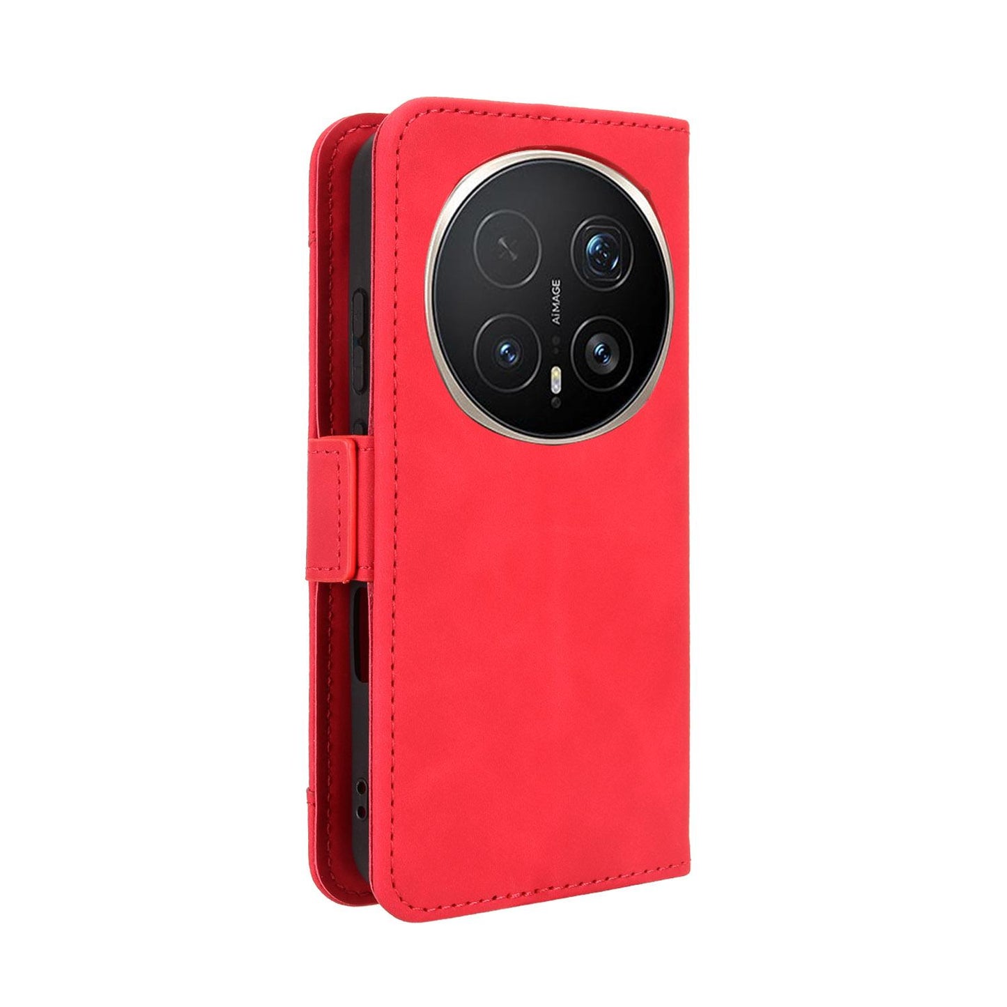 Honor Magic8 Pro Skin Feel PU Leather Wallet Phone Case with Card Slots, Cash Pocket, Magnetic Closure, Built-In Stand, Full Protection TPU Cover