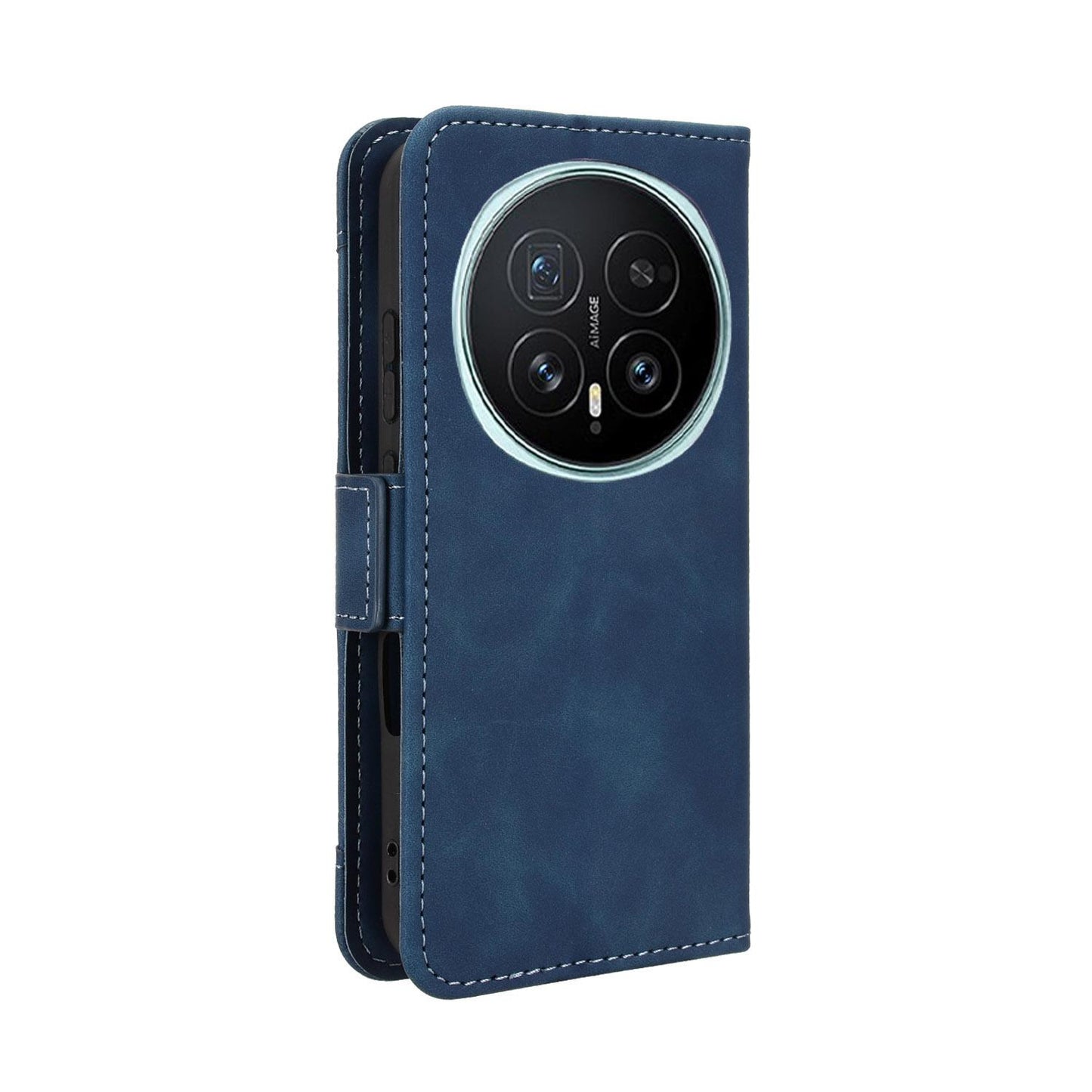Honor Magic8 Skin Feel PU Leather Wallet Phone Case with Card Slots, Cash Pocket, Magnetic Closure, Built-In Stand, Full Protection TPU Cover