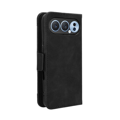 Honor 500 Pro 155.8mm Skin Feel PU Leather Wallet Phone Case with Card Slots, Cash Pocket, Magnetic Closure, Built-In Stand, Full Protection TPU Cover