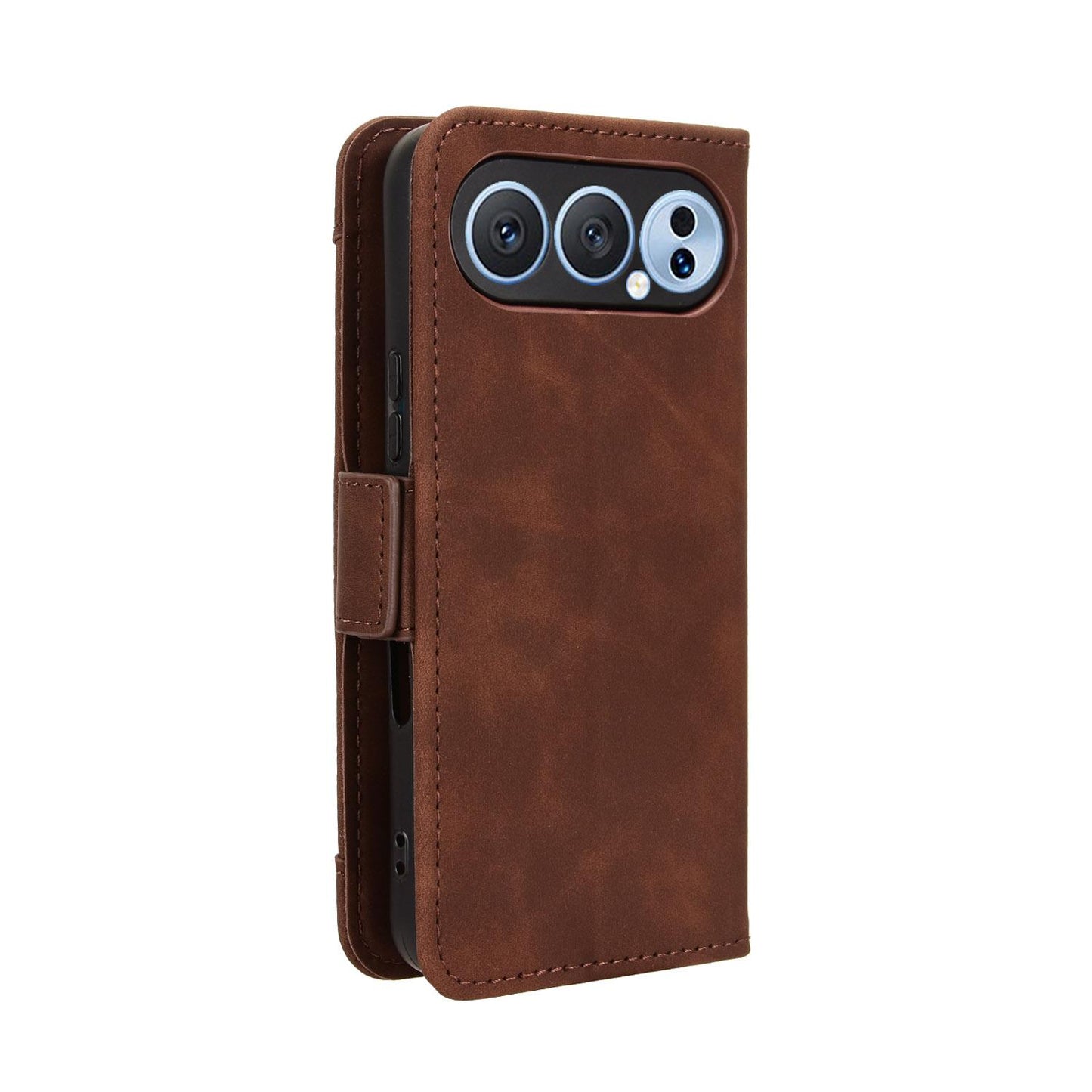 Honor 500 Pro 155.8mm Skin Feel PU Leather Wallet Phone Case with Card Slots, Cash Pocket, Magnetic Closure, Built-In Stand, Full Protection TPU Cover