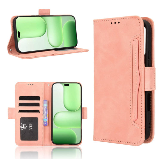Honor 600 Lite Skin Feel PU Leather Wallet Phone Case with Card Slots, Cash Pocket, Magnetic Closure, Built-In Stand, Full Protection TPU Cover
