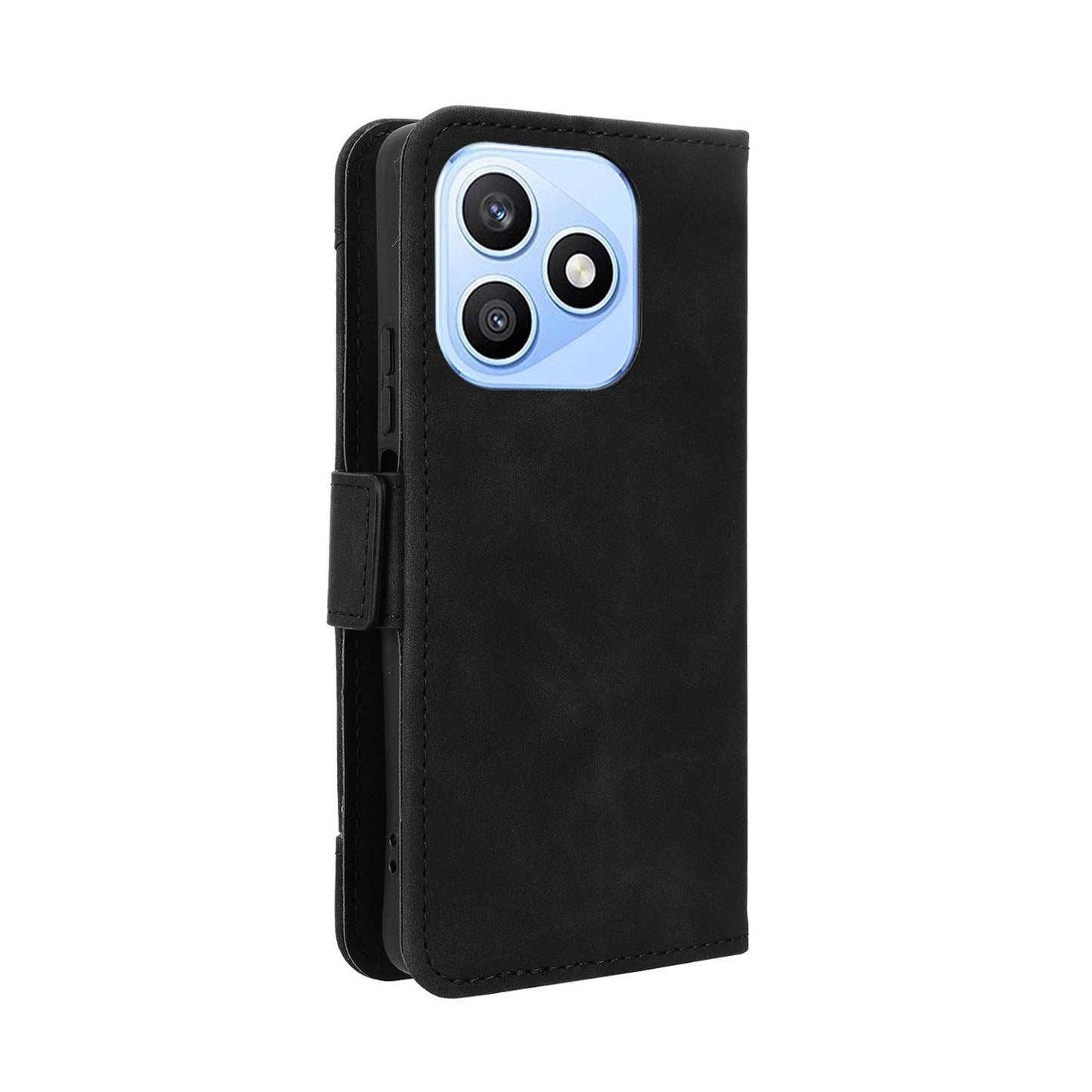 Honor X8d 4G Skin Feel PU Leather Wallet Phone Case with Card Slots, Cash Pocket, Magnetic Closure, Built-In Stand, Full Protection TPU Cover