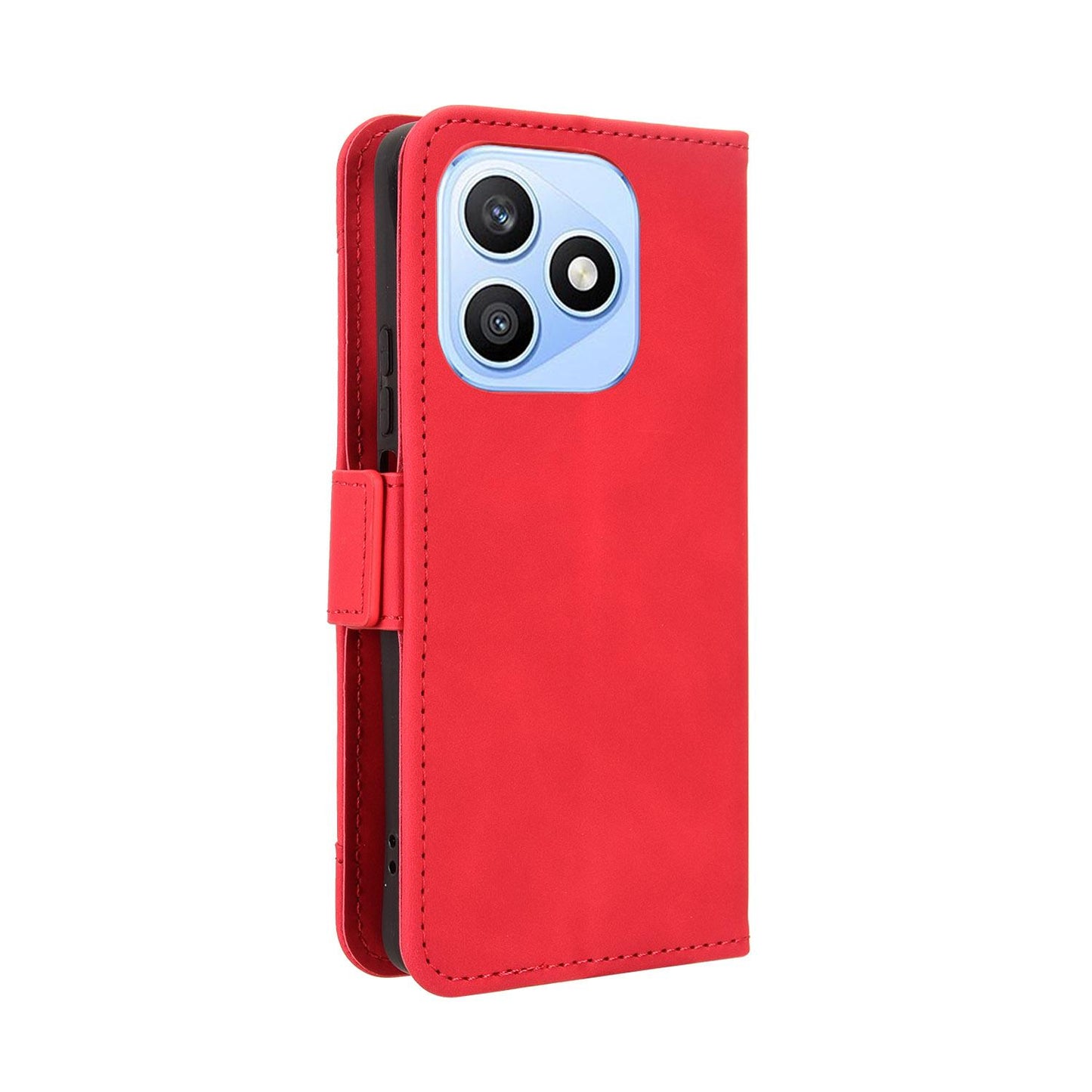 Honor X8d 4G Skin Feel PU Leather Wallet Phone Case with Card Slots, Cash Pocket, Magnetic Closure, Built-In Stand, Full Protection TPU Cover