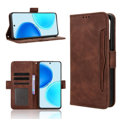 Honor X8d 4G Skin Feel PU Leather Wallet Phone Case with Card Slots, Cash Pocket, Magnetic Closure, Built-In Stand, Full Protection TPU Cover