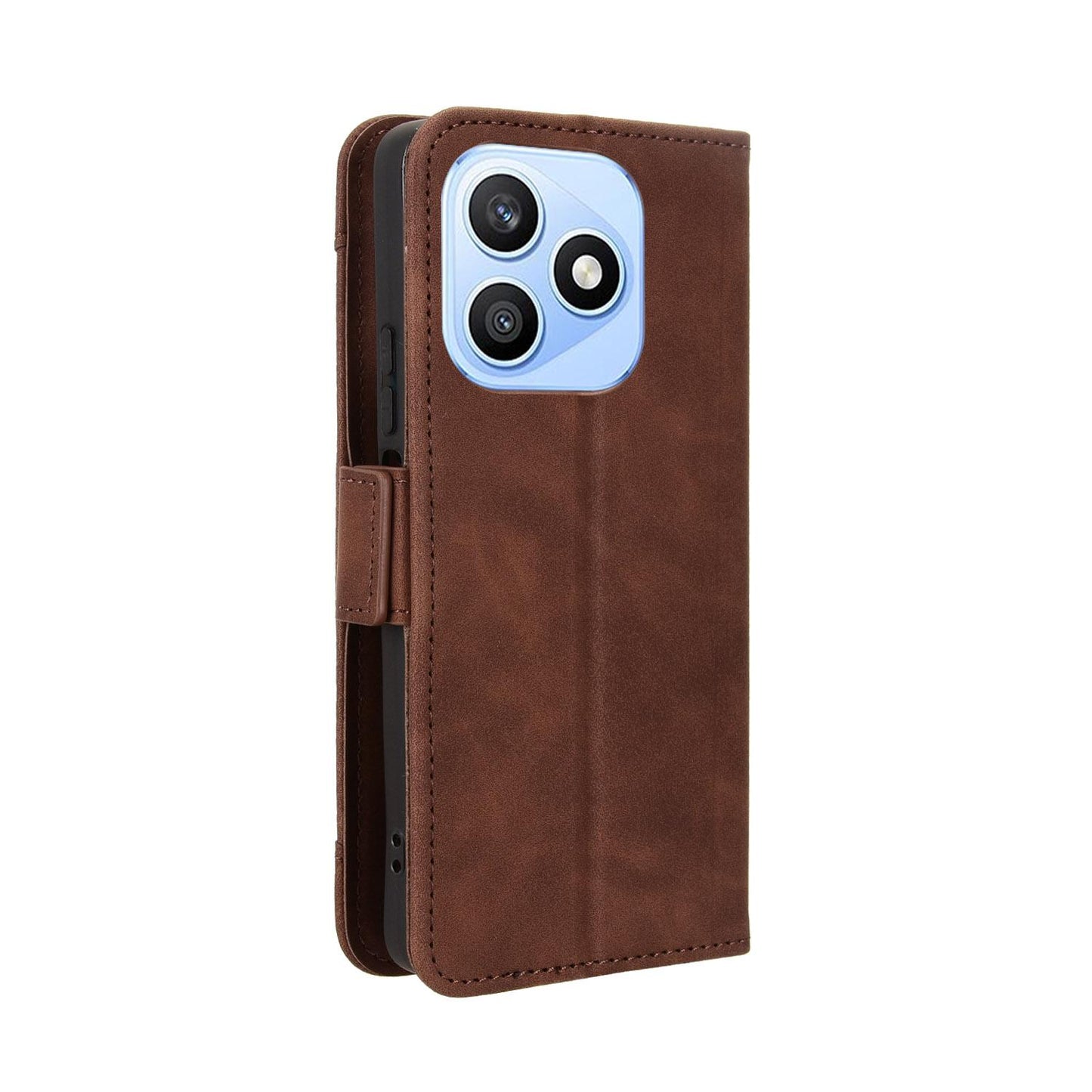 Honor X8d 4G Skin Feel PU Leather Wallet Phone Case with Card Slots, Cash Pocket, Magnetic Closure, Built-In Stand, Full Protection TPU Cover