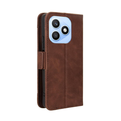 Honor X8d 4G Skin Feel PU Leather Wallet Phone Case with Card Slots, Cash Pocket, Magnetic Closure, Built-In Stand, Full Protection TPU Cover