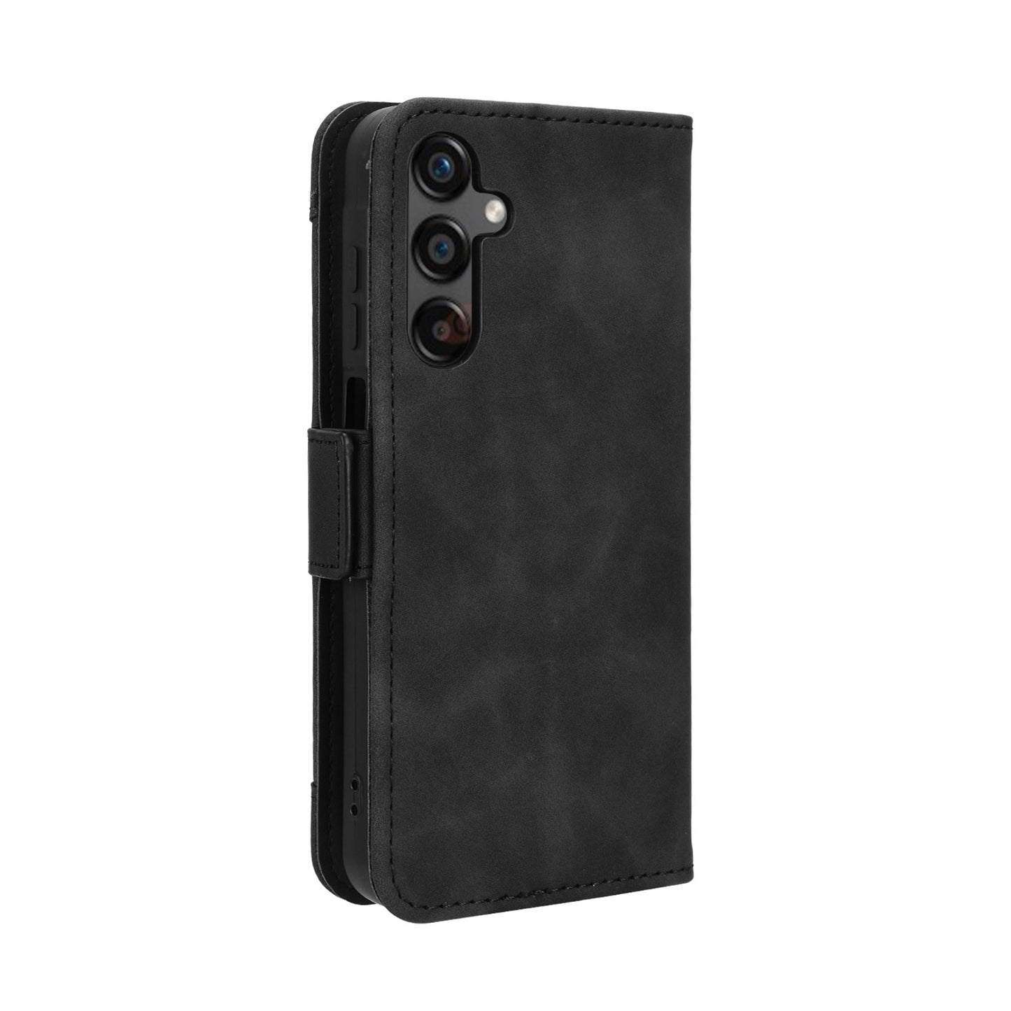 Samsung Galaxy M55 5G Skin Feel PU Leather Wallet Phone Case with Card Slots, Cash Pocket, Magnetic Closure, Built-In Stand, Full Protection TPU Cover