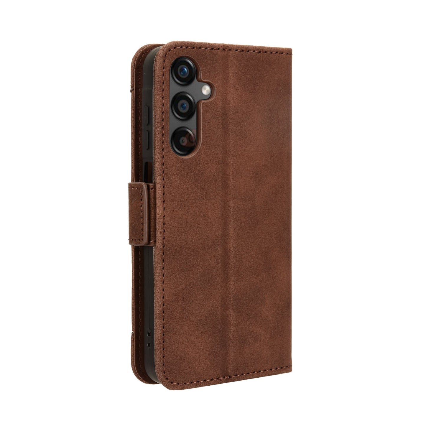 Samsung Galaxy M55 5G Skin Feel PU Leather Wallet Phone Case with Card Slots, Cash Pocket, Magnetic Closure, Built-In Stand, Full Protection TPU Cover