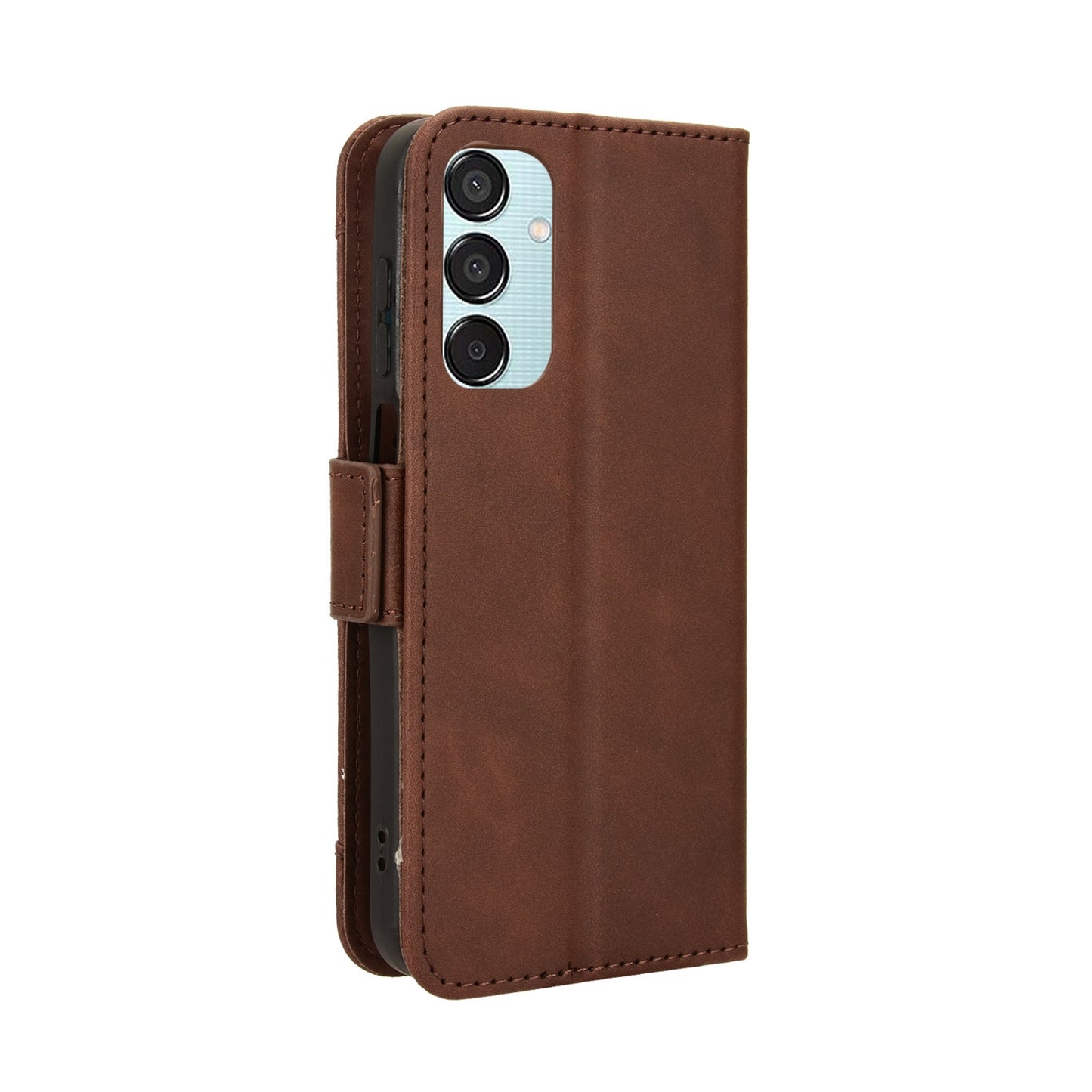 Samsung Galaxy F15 Skin Feel PU Leather Wallet Phone Case with Card Slots, Cash Pocket, Magnetic Closure, Built-In Stand, Full Protection TPU Cover