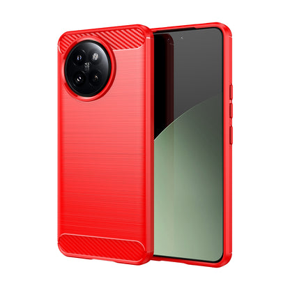 Xiaomi 14 Civi Carbon Fiber Brushed Texture TPU Protective Phone Case Shockproof Slim Cover