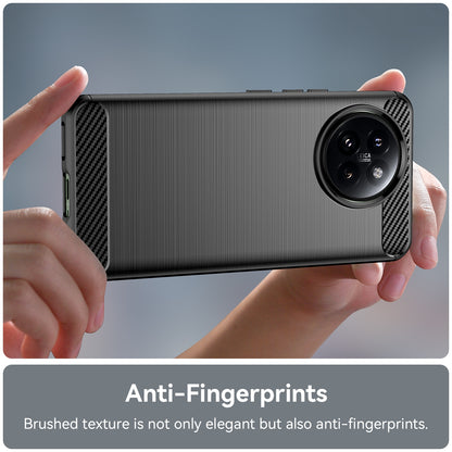 Xiaomi Civi 4 Pro Carbon Fiber Brushed Texture TPU Protective Phone Case Shockproof Slim Cover