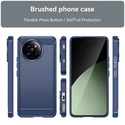 Xiaomi Civi 4 Pro Carbon Fiber Brushed Texture TPU Protective Phone Case Shockproof Slim Cover