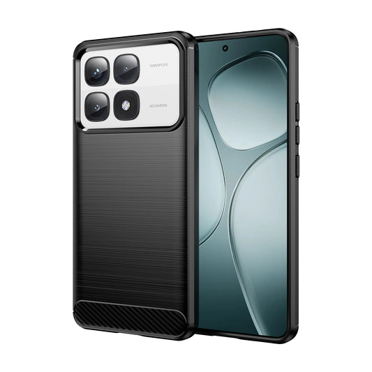 Xiaomi 14T Pro Carbon Fiber Brushed Texture TPU Protective Phone Case Shockproof Slim Cover