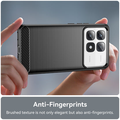 Xiaomi 14T Pro Carbon Fiber Brushed Texture TPU Protective Phone Case Shockproof Slim Cover