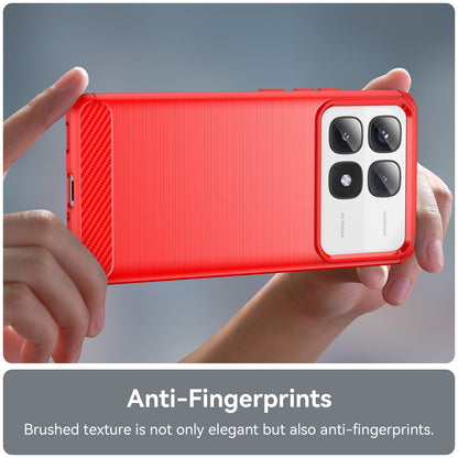 Xiaomi 14T Pro Carbon Fiber Brushed Texture TPU Protective Phone Case Shockproof Slim Cover