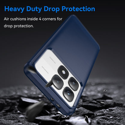 Xiaomi 14T Pro Carbon Fiber Brushed Texture TPU Protective Phone Case Shockproof Slim Cover