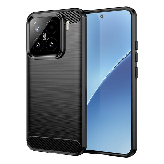 Xiaomi 15 Carbon Fiber Brushed Texture TPU Protective Phone Case Shockproof Slim Cover
