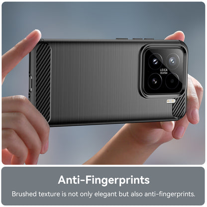 Xiaomi 15 Carbon Fiber Brushed Texture TPU Protective Phone Case Shockproof Slim Cover