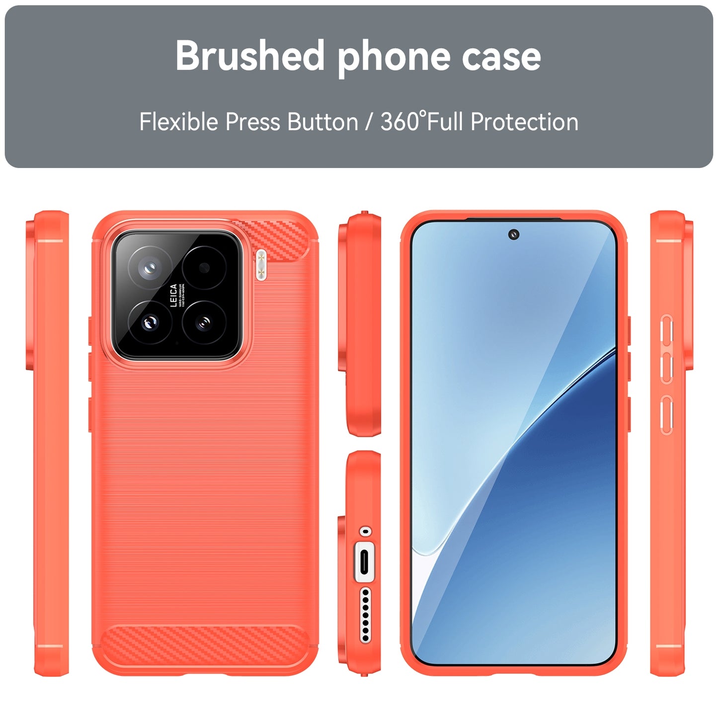 Xiaomi 15 Carbon Fiber Brushed Texture TPU Protective Phone Case Shockproof Slim Cover
