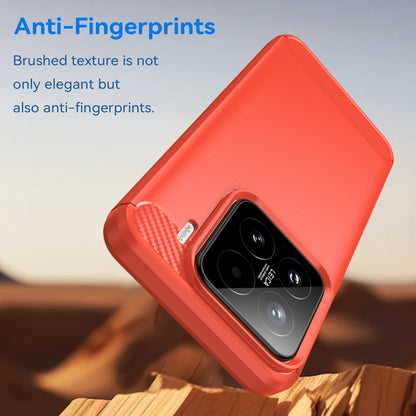 Xiaomi 15 Carbon Fiber Brushed Texture TPU Protective Phone Case Shockproof Slim Cover