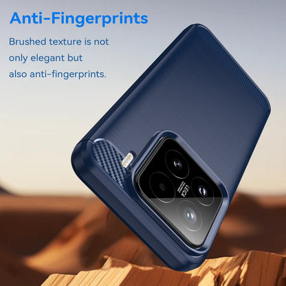Xiaomi 15 Carbon Fiber Brushed Texture TPU Protective Phone Case Shockproof Slim Cover