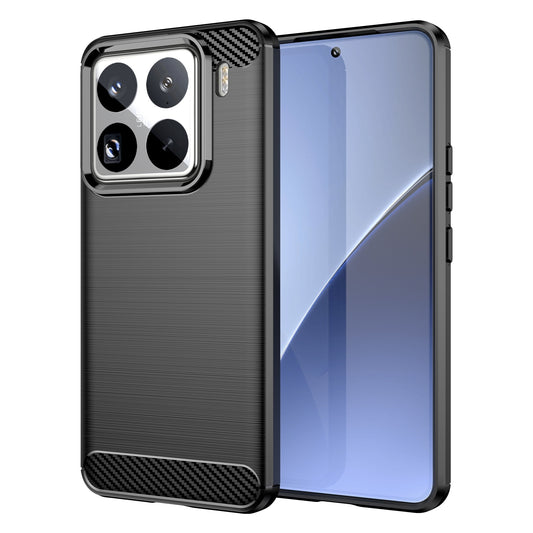 Xiaomi 15 Pro Carbon Fiber Brushed Texture TPU Protective Phone Case Shockproof Slim Cover
