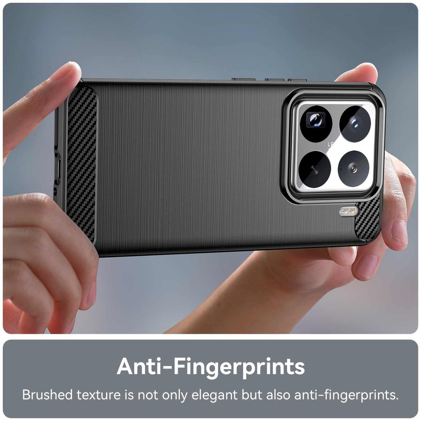 Xiaomi 15 Pro Carbon Fiber Brushed Texture TPU Protective Phone Case Shockproof Slim Cover